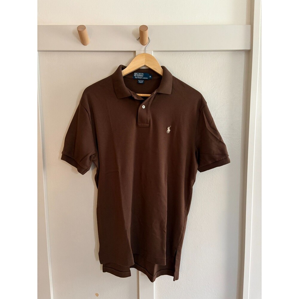 Polo Ralph Lauren Soft Touch Brown Polo Shirt Men's Size Medium 100% cotton EUC